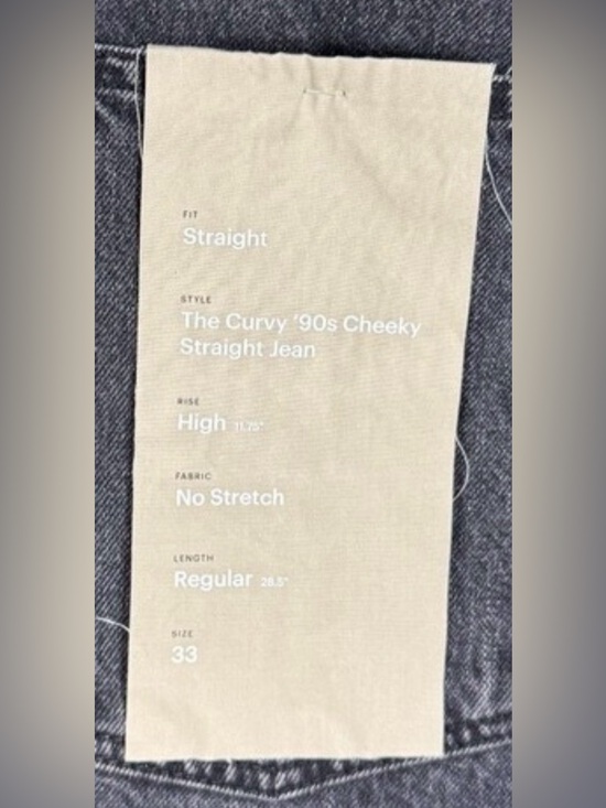 NWOT • Everlane The '90s Cheeky Jean (Curvy) in Washed Black • Women’s 33 x 28.5 - Picture 6 of 13